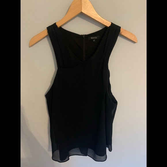 RW&CO black sheer sleeveless top